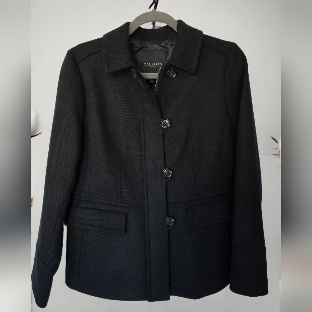 Classic Black Wool Blazer by Talbots– Like New, Never Worn